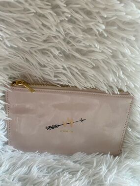 kate spade Pale Pink Patent Zip Pouch with Gold Hardware